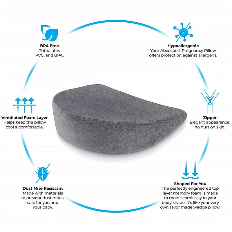 Semi-Circle Wedge Pregnancy Pillow Black And White Striped Sofa Images Floor Pillow Viscoelastic Baby Nursing Pillow