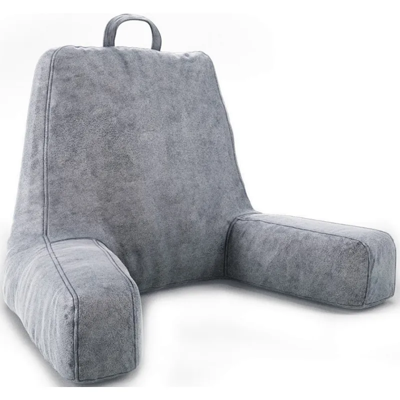 Back Support Velvet Cover Soft PP Cotton Reading Wedge Bed Pillow for Child Women Men