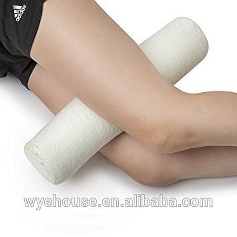 Round Cervical Roll Cylinder Bolster Pillow with Removable Washable Cover