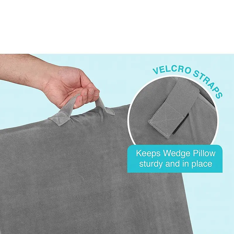 Bed Wedge Pillow Memory Foam Top Best for Sleeping Reading Rest, Hypoallergenic Breathable Alleviates Neck and Back Pain