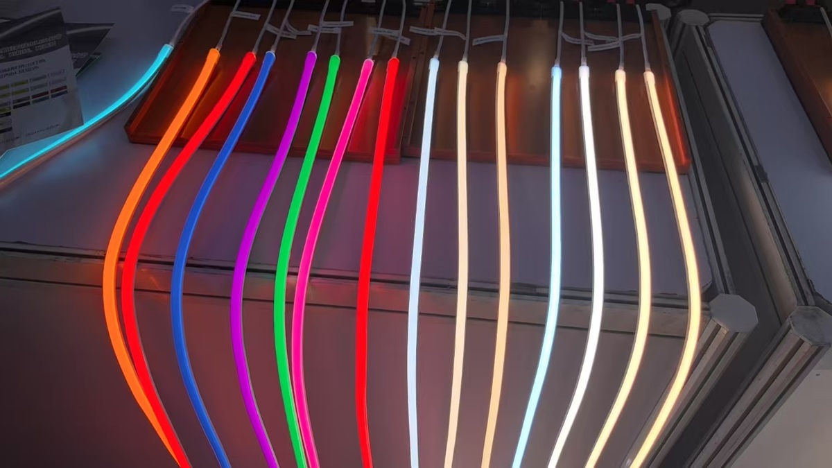 9855 and 9898 flexible LED strip light showing in lighting fair
