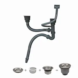 double bowl drainer/ waste with size 114mm