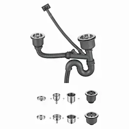 double bowl drainer with size 114mm or 140mm