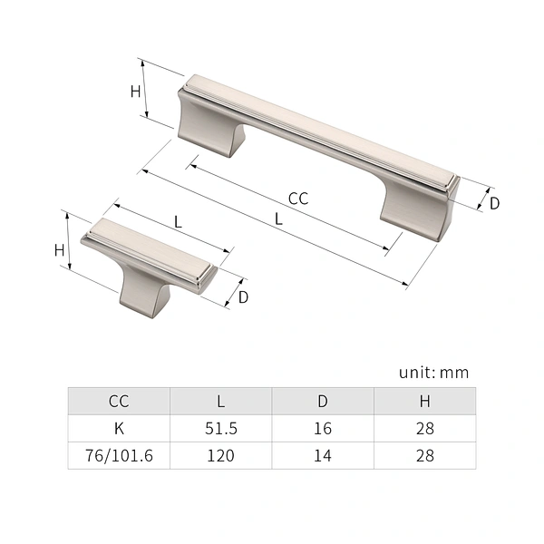 zinc alloy furniture cabinet pull handle