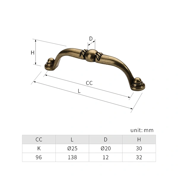 zinc alloy cabinet handle