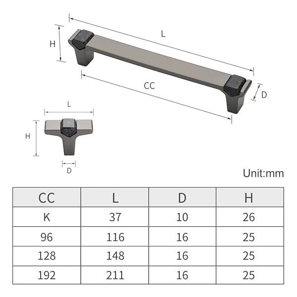 modern zinc alloy kitchen cabinet handles