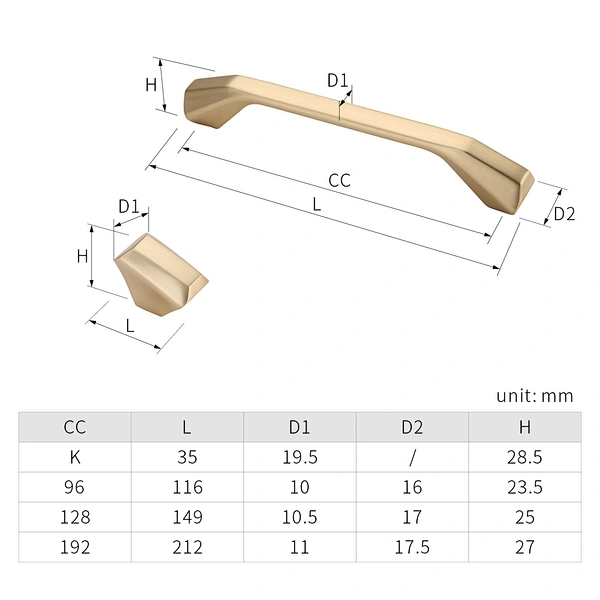 American zinc alloy pull cabinet handle