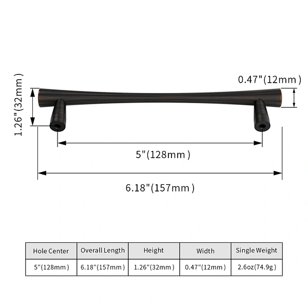 zinc cabinet handle