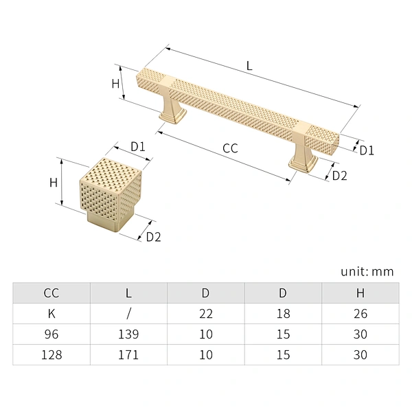 zinc alloy square knob