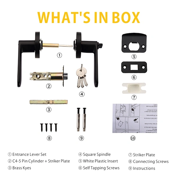 entrance door handle lock set