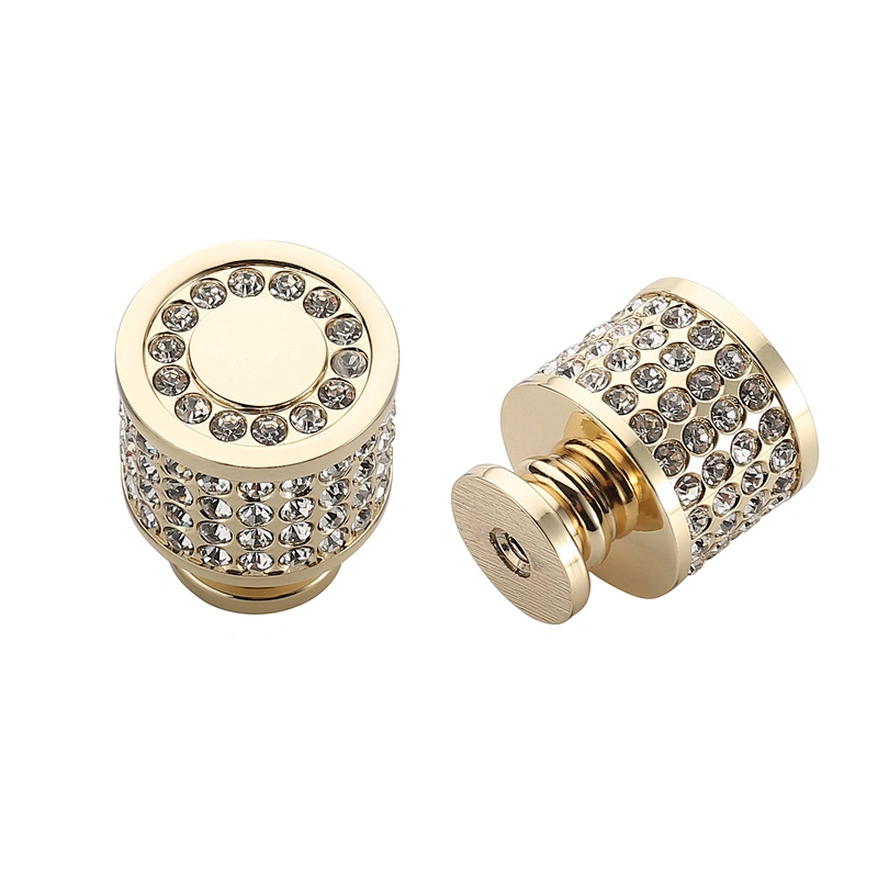 Filta Popular Round Gold Crystal Drawer Knobs round wooden drawer