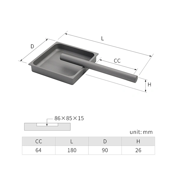 square cabinet pulls
