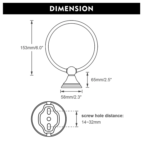 wall mounted towel ring