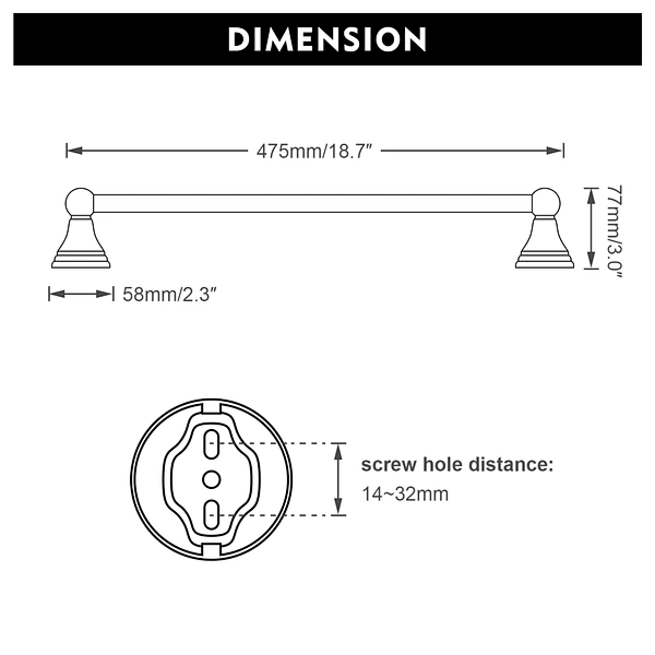 wall mount bathroom towel rack