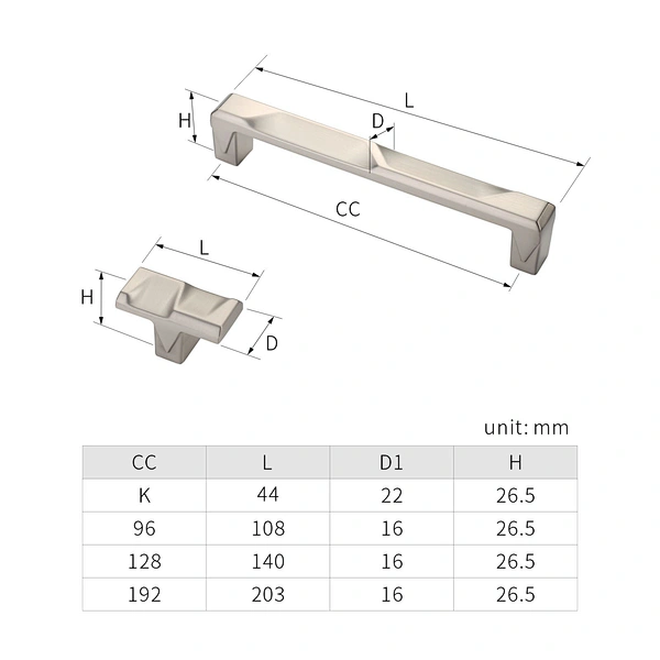 satin nickel brushed handles