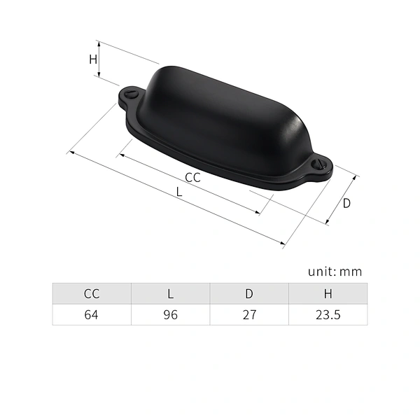 black cabinet handles