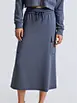 Womens Sand Washed Modal Blend Scuba Midi Sweat Skirt