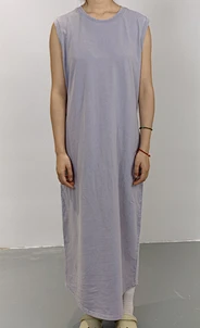 Womens Micro brushed Jersey garment dye and snow washed CAMILLE DRESS