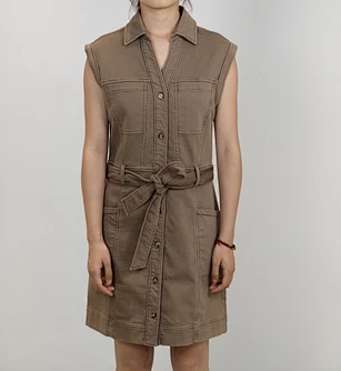 Vestido Siena tejido de rizo para mujer teñido en prenda y lavado con enzimas