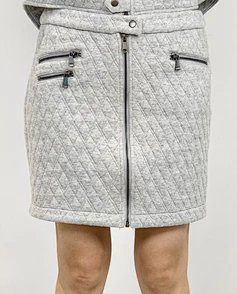 Womens zipper up Jacquard Scuba skirt