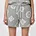 Womens Floral Burnout Sweat Shorts