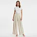 Pantalon taille haute en néoprène à jambes larges pour femme