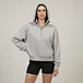Sudadera con capucha de rizo francés con cremallera informal gris para mujer
