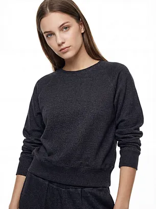 Women's Hacci Interlock Crew Neck Sweatshirt