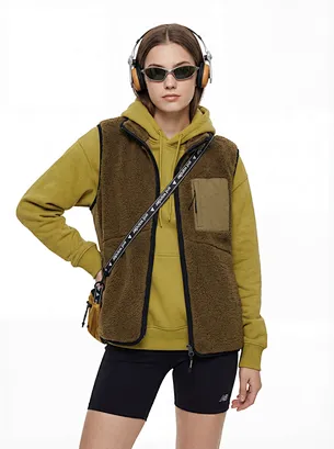 Chaqueta sin mangas con cremallera Sherpa para exteriores