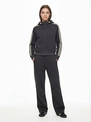 Womens double-layered fleece full-zip high-neck hoodie