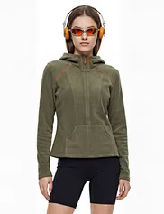Sudadera con capucha de punto cepillado para mujer con hilo de coser en contraste