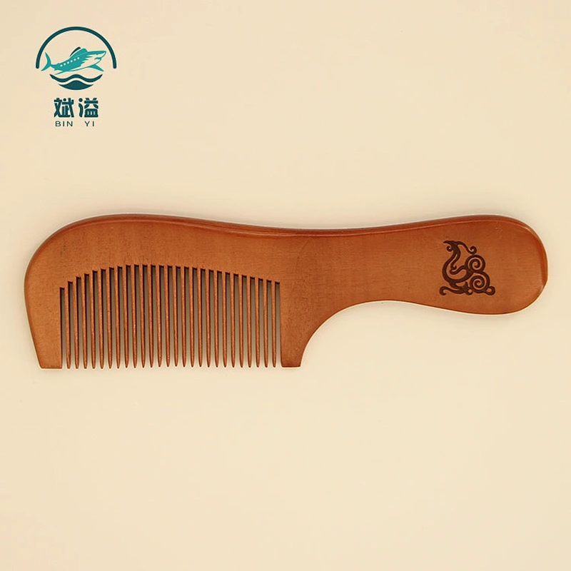 Wooden comb with handle