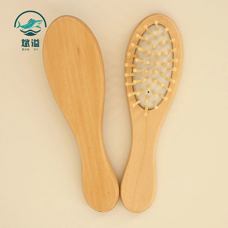 Natural wooden bamboo hair brush and comb
