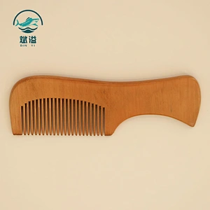 Wooden comb with handle