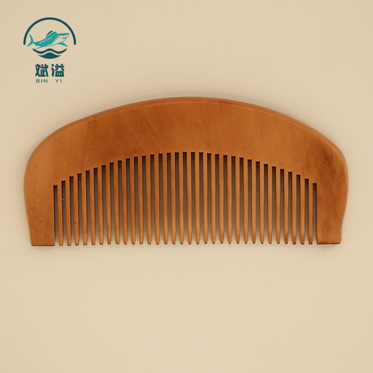 Natural wood hair comb
