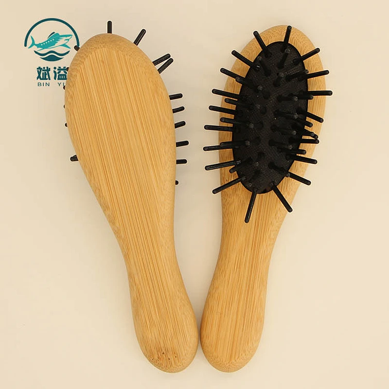 Natural wooden bamboo hair brush and comb