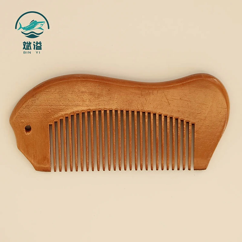 Natural wood hair comb