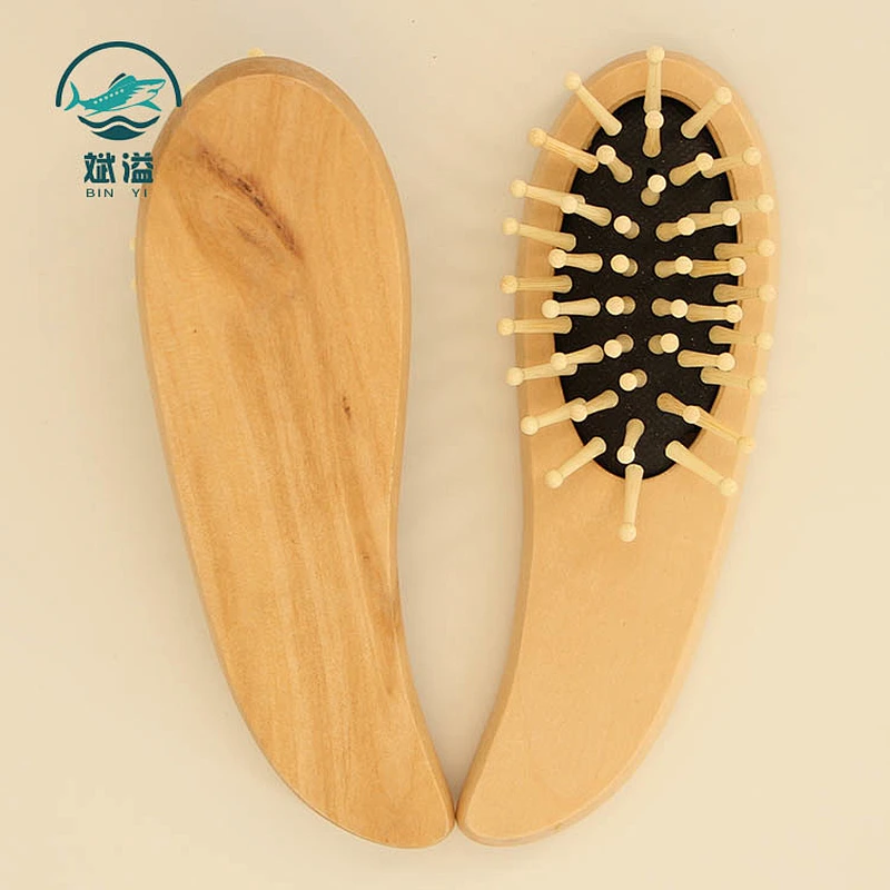 Eco-friendly wooden bamboo paddle hairbrush