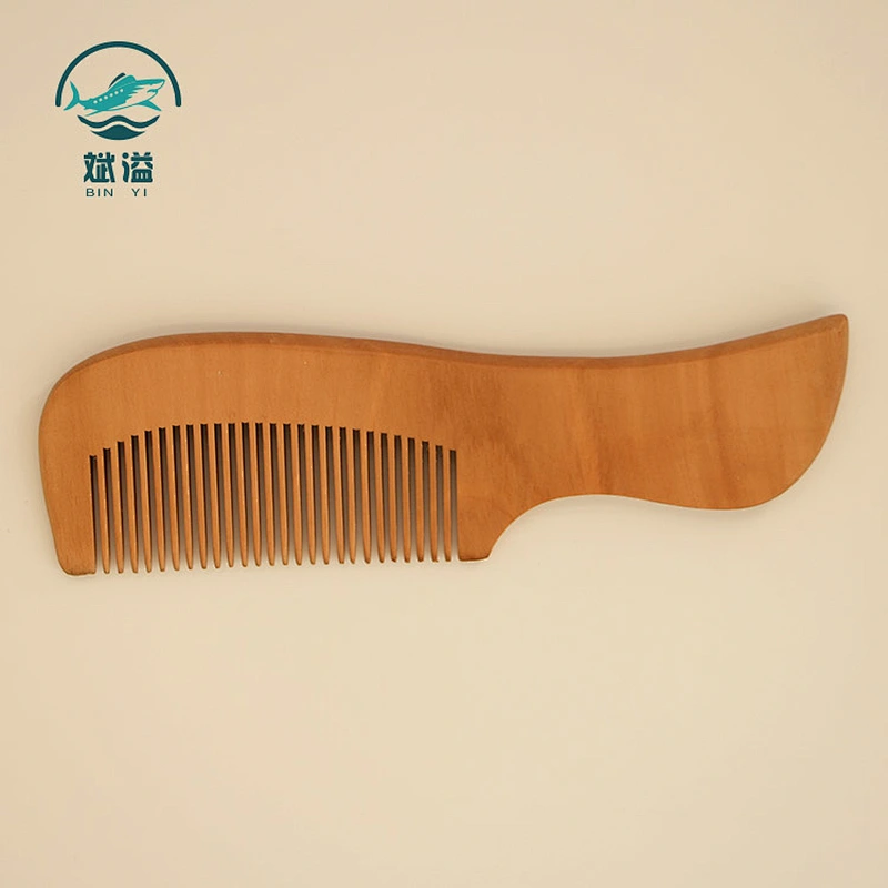 Wooden comb with handle