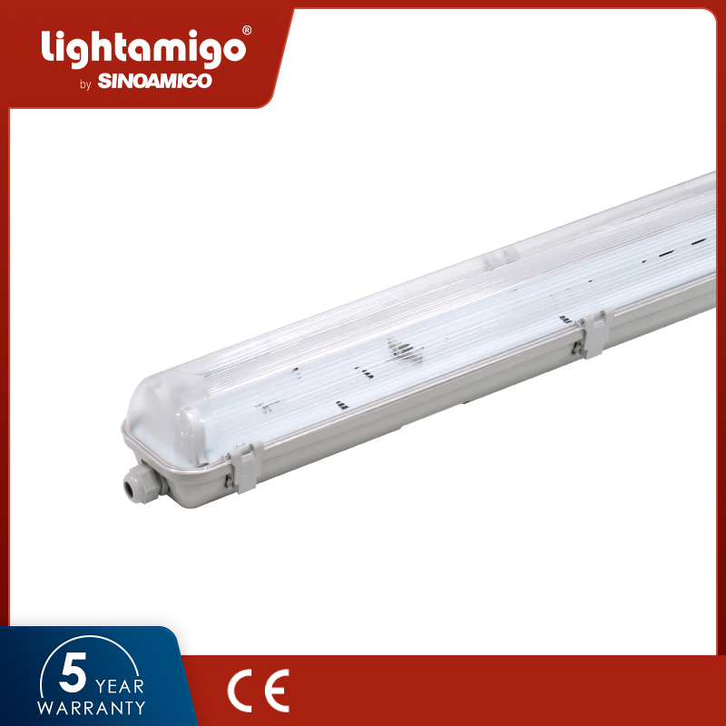 SW09S IP65 Waterproof Luminaire, T8/G13 Sinoamigo Waterproof Light 4FT LED Tri-Proof Light Weatherproof Fixture Dust Proof Triproof Linear Light Fixture Vapor Tight Lamp Outdoor Damp Proof Light