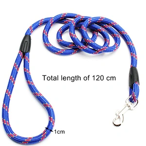 Eco Friendly walk dog rope, Black Color Braided Metal D ring Durability Dog Training Leash