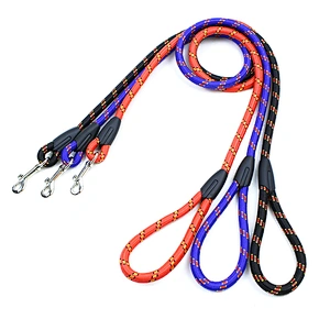 Custom Nylon Large Gold, Reflective Strong Round Rope Hands Free Pet Dog Leash