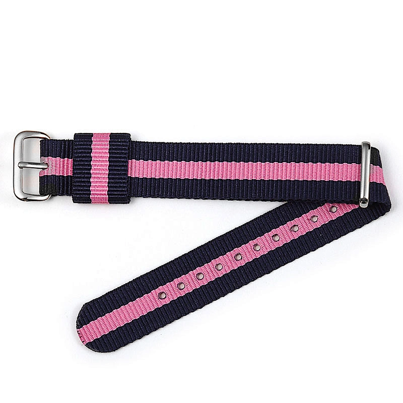 Hot Selling Custom LOGO 20Mm  Field Loop Striped  Ballistic Nylon Watch Strap//