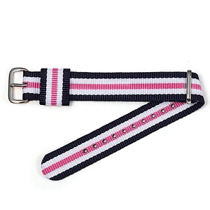 Hot Selling Custom LOGO 20Mm  Field Loop Striped  Ballistic Nylon Watch Strap//