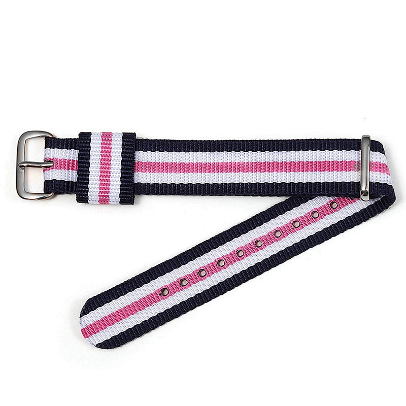 Hot Selling Custom LOGO 20Mm  Field Loop Striped  Ballistic Nylon Watch Strap//