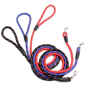 Custom Nylon Large Gold, Reflective Strong Round Rope Hands Free Pet Dog Leash