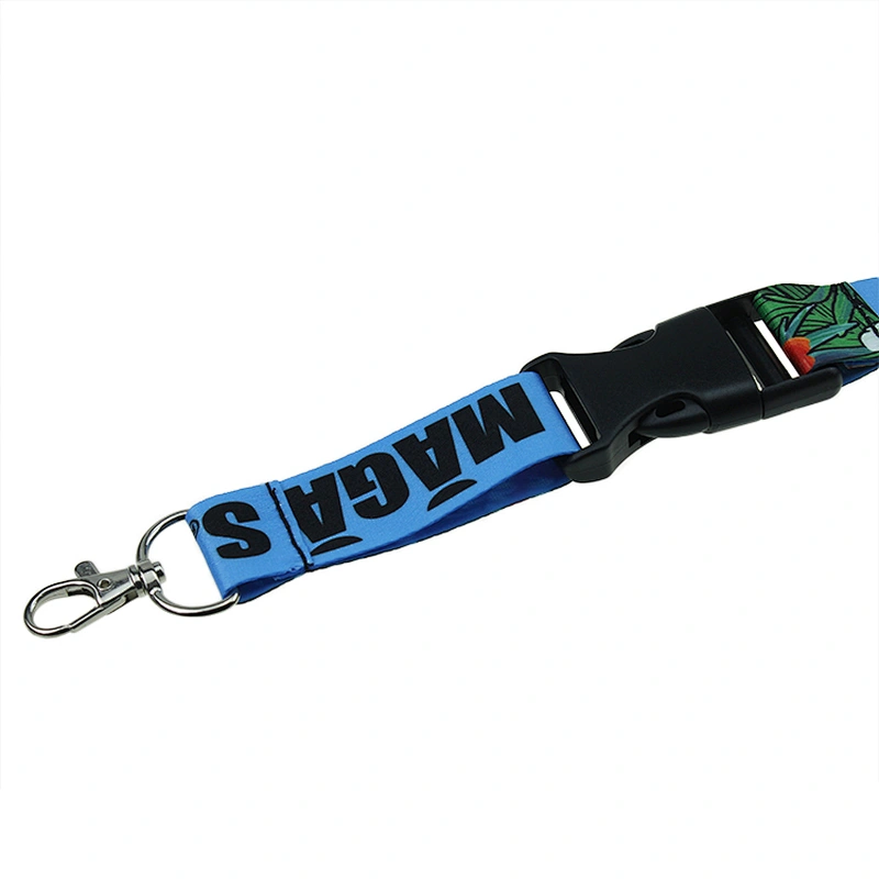 Top Selling Custom Logo Heat Transfer Printing Safty Clip 100% Polyester Lanyard