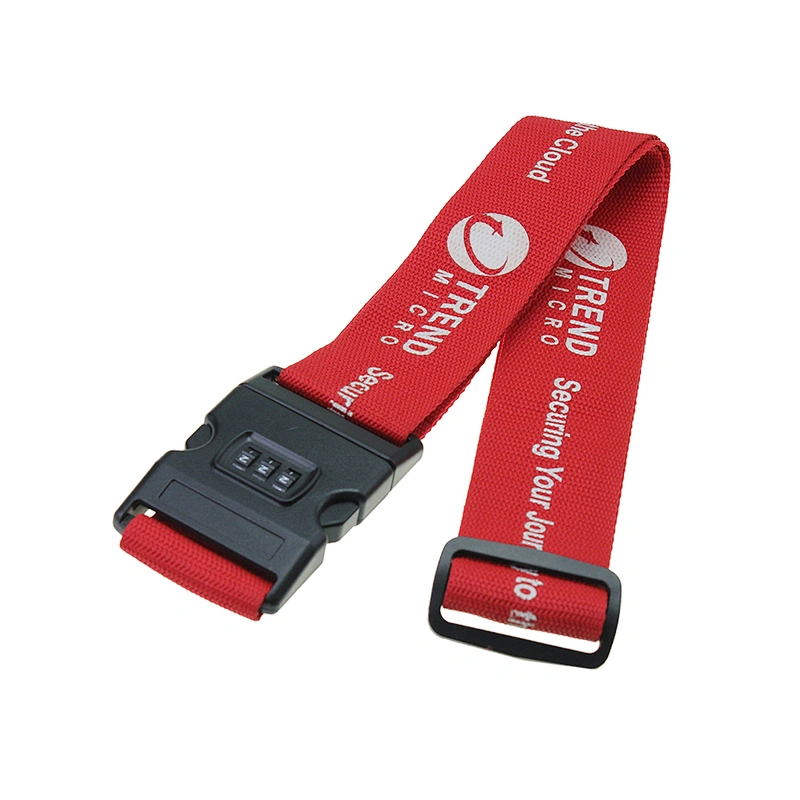 New Design Personalized LOGO Luggage Strap with Plastic Buckle