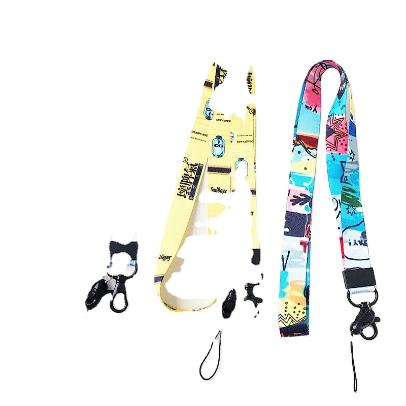 100% Polyester Custom White Keychain Sublimation Wrist Necklace With Card Case Id Holder Neck Lanyard