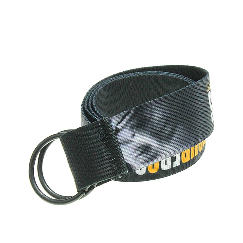 2020 custom printed polyester belt with D ring buckle
